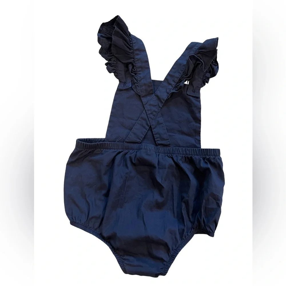 First Impressions 18m Navy bathing suit onesie with bow appliqué, snap bottom